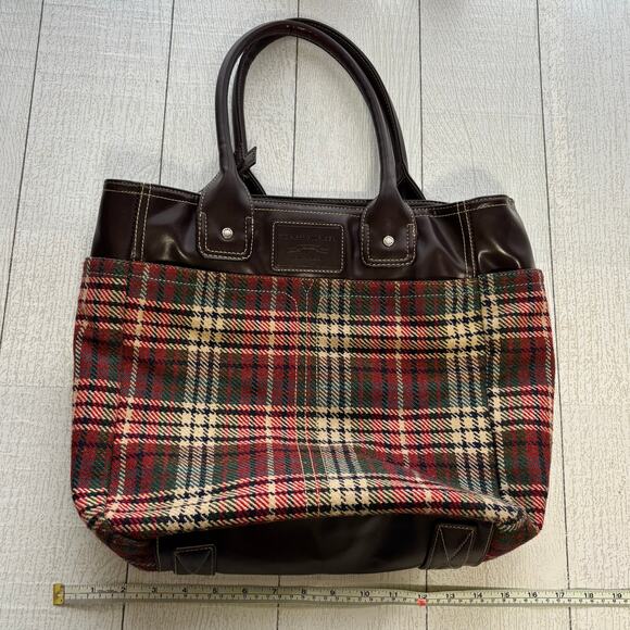 Tommy Hilfiger American Classic Brown Purse Multicolor Plaid - Picture 10 of 12